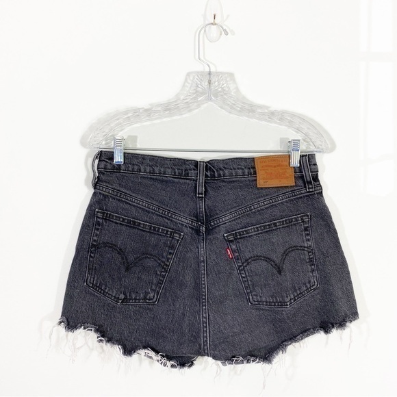 Levi’s Womens 28 Premium 501 Button Fly Denim Jean Shorts Gray Black Mesa Cabo - Picture 4 of 16